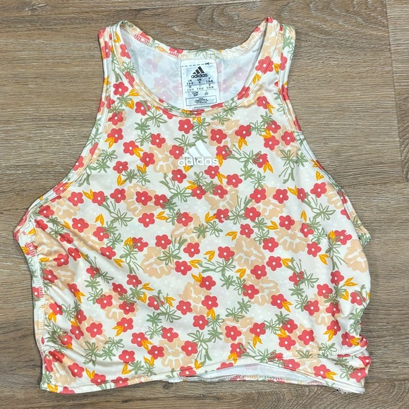 Adidas Grow Positivity Cropped Floral Training Top - Picture 3 of 8
